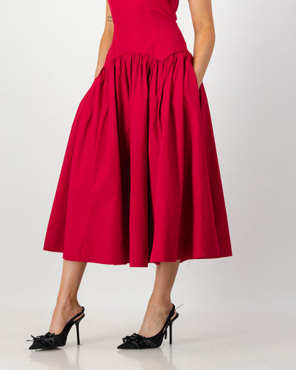 Gaia Midi Dress - Ruby Red (Limited Edition)