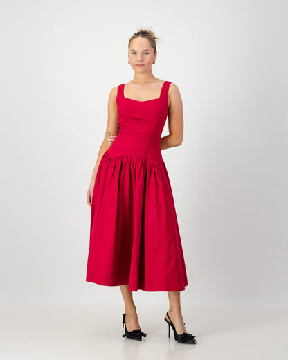 Gaia Midi Dress - Ruby Red (Limited Edition)