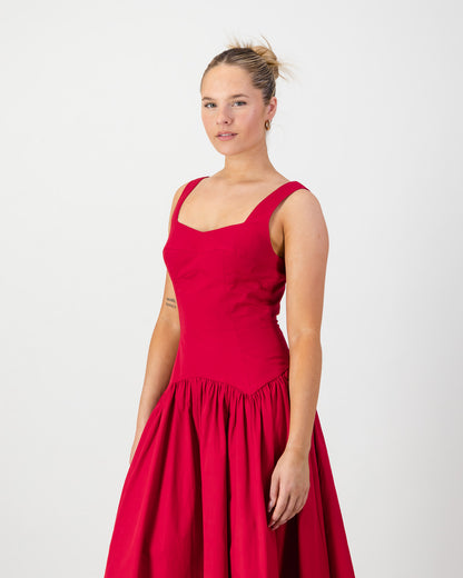 Gaia Midi Dress - Ruby Red (Limited Edition)