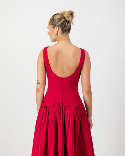 Gaia Midi Dress - Ruby Red (Limited Edition)