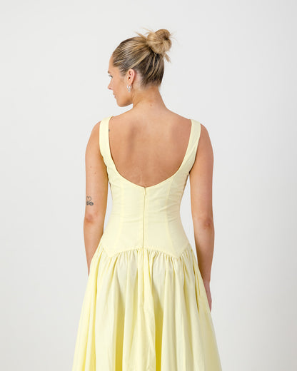 Gaia Midi Dress - Butter Yellow (Limited Edition)