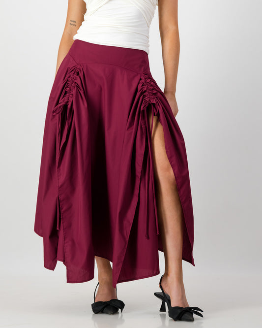 Gaia Maxi Skirt - Burgundy