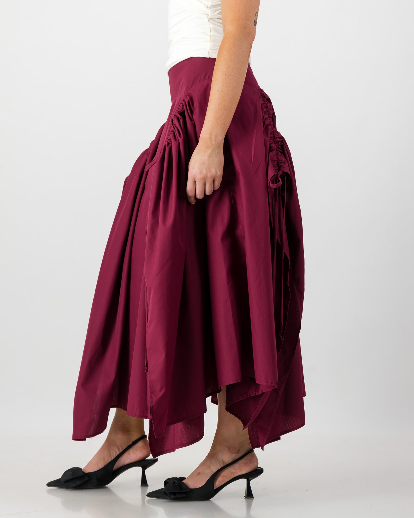 Gaia Maxi Skirt - Burgundy