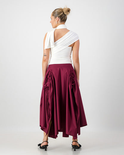 Gaia Maxi Skirt - Burgundy