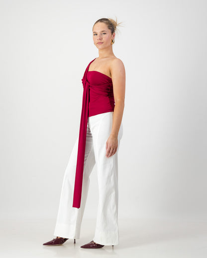 Iris Wrap Top - Lava Red