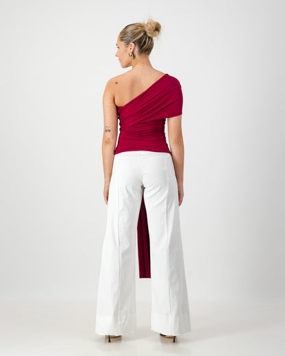 Iris Wrap Top - Lava Red