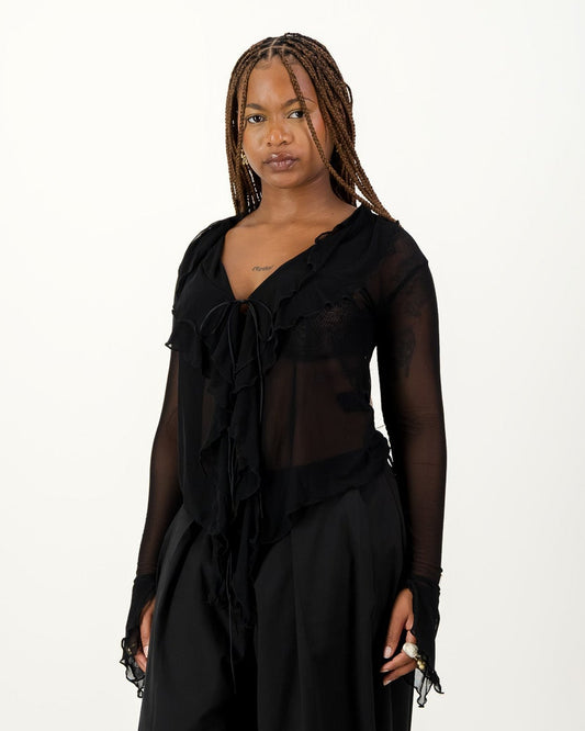 Carrie Mesh Top - Black