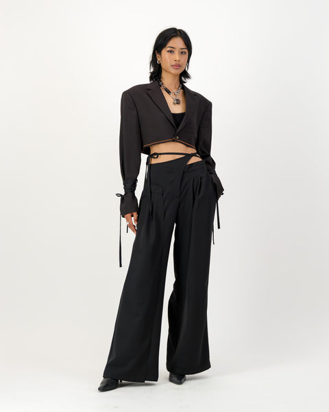 Saturn Wrap Trousers - Black – Rethread
