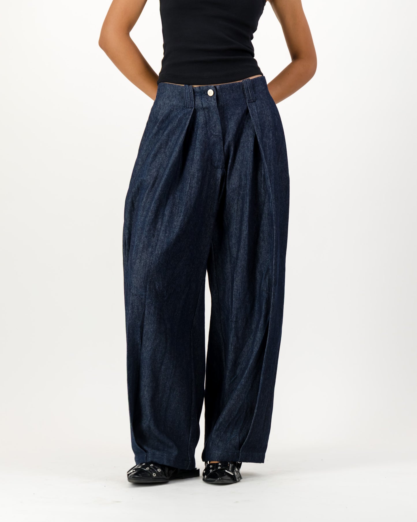 Ora Balloon Trousers - Dark Indigo Denim