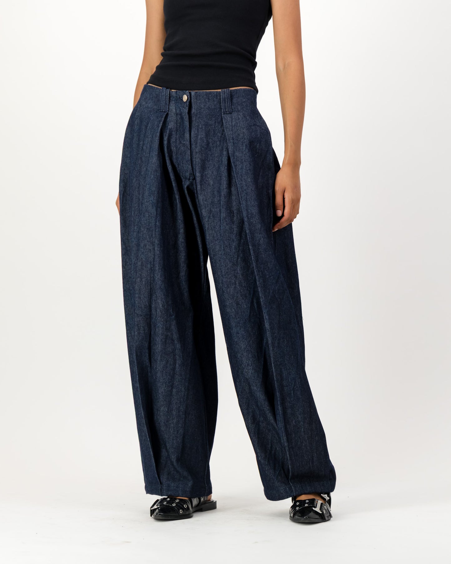 Ora Balloon Trousers - Dark Indigo Denim