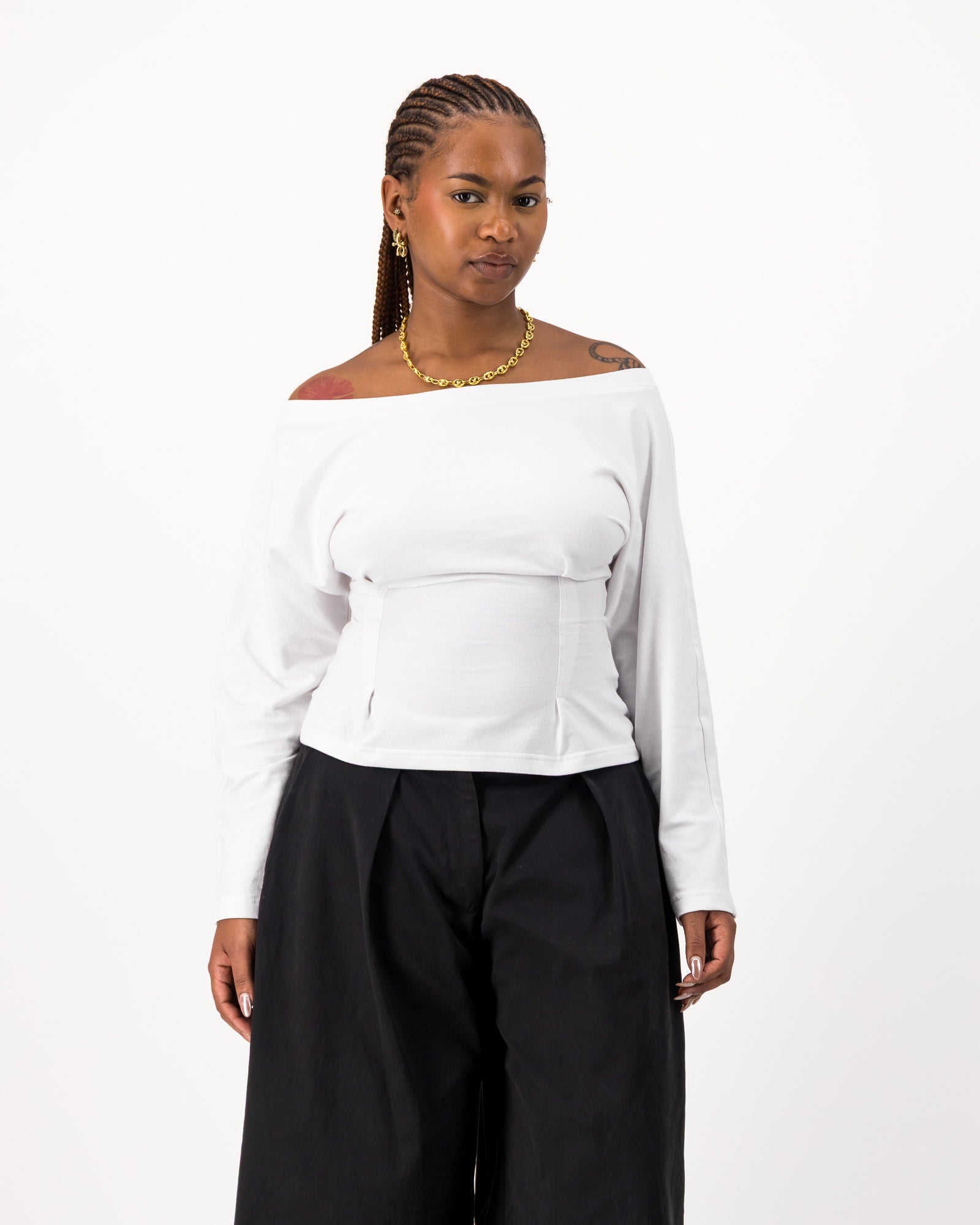 Contour Tee Long Sleeve - White