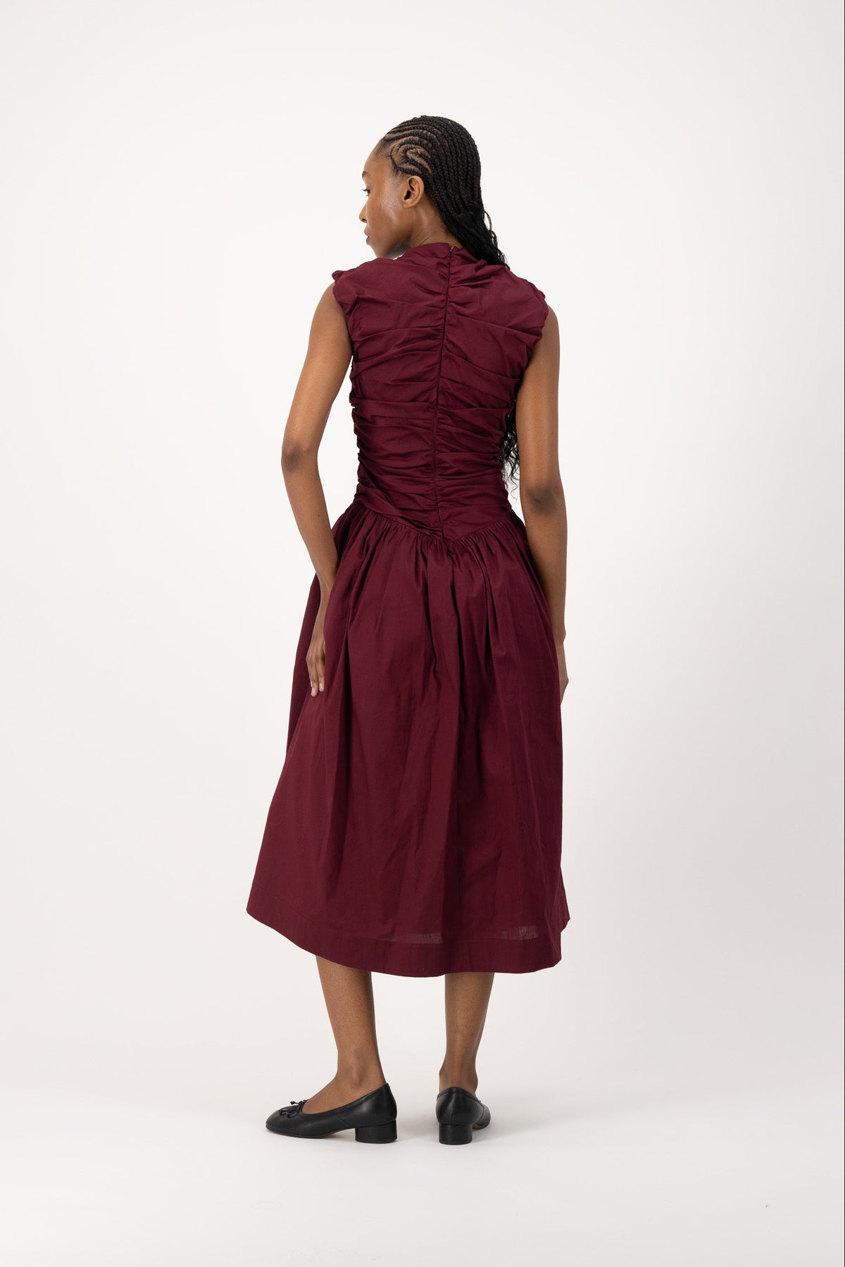 Rush Tush Midi Dress - Burgundy