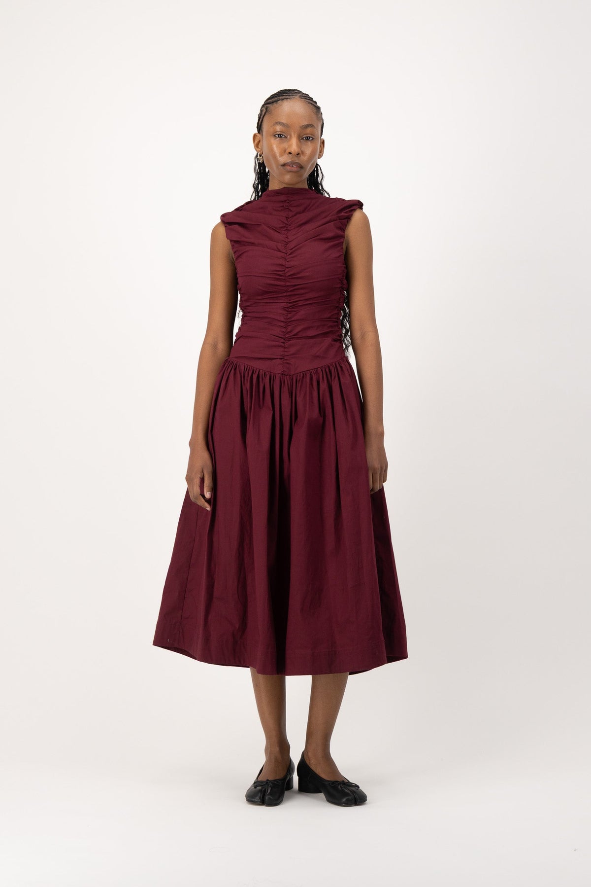 Rush Tush Midi Dress - Burgundy