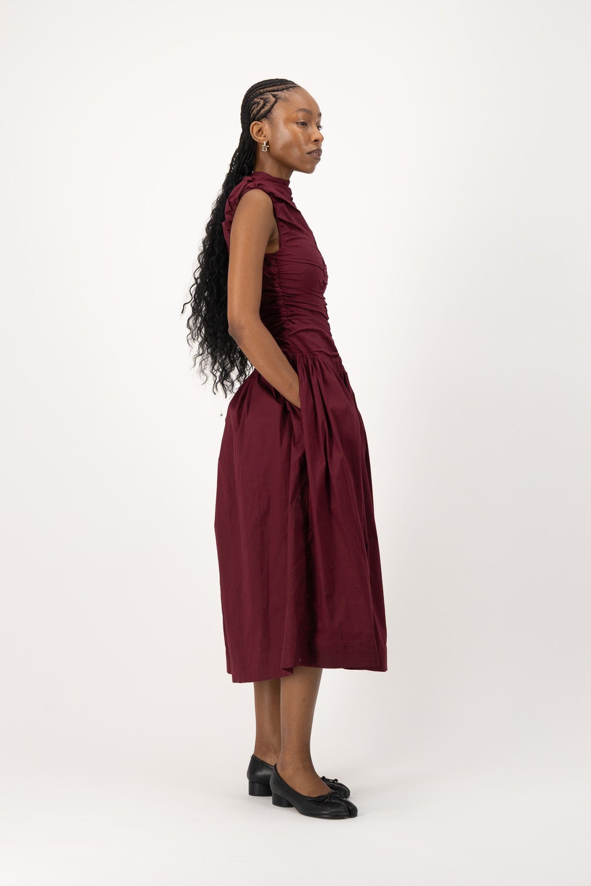 Rush Tush Midi Dress - Burgundy