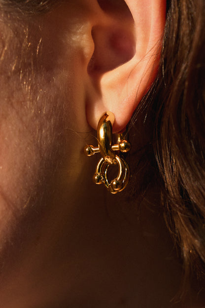 Large Pierced Hoop - Gold