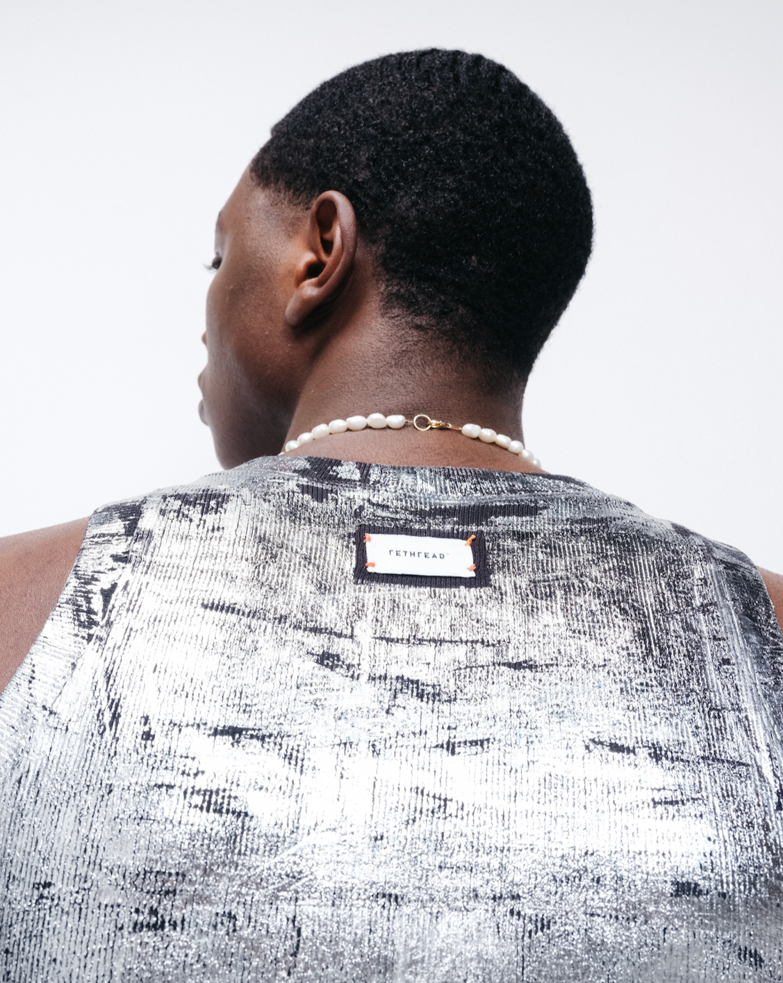 Silver Metallic Tank - Black