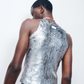 Silver Metallic Tank - Black