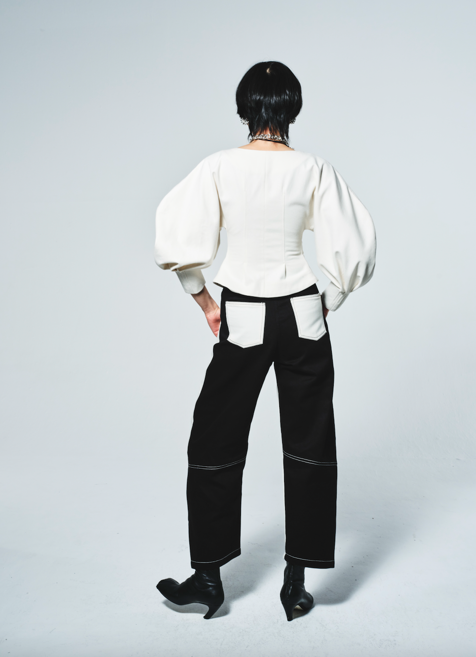 Tokyo Trousers - Black & Cream