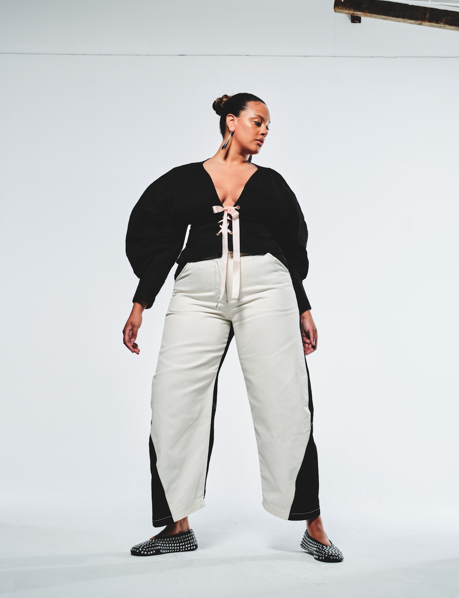 Tokyo Trousers - Black & Cream