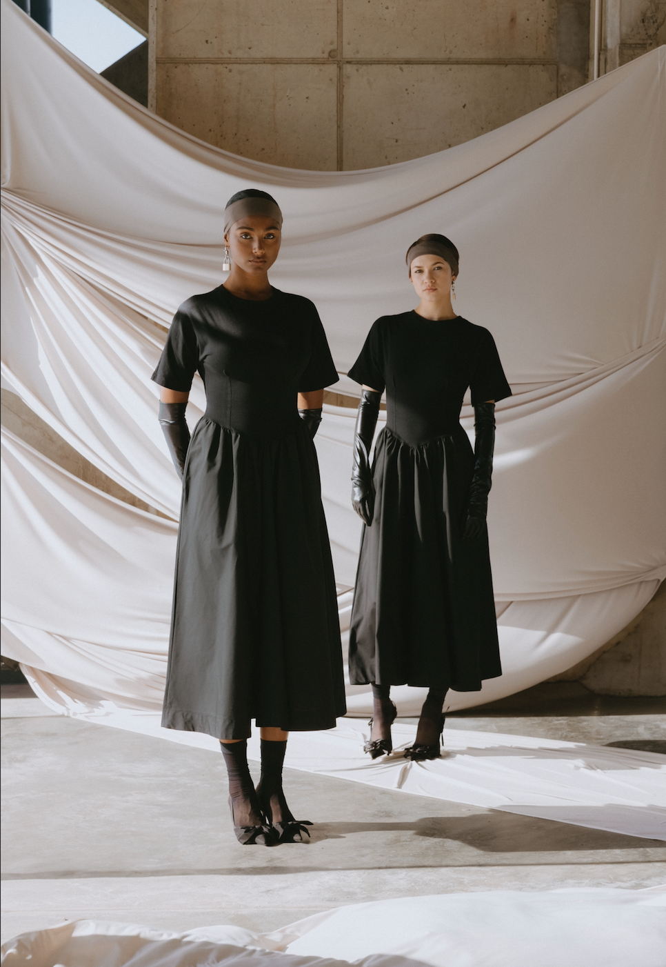 Contour Tee Dress - Black