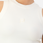 Logo Tank - Cream with Cream Embroidery