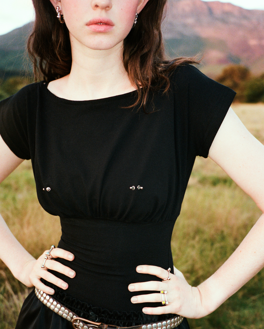 Pierced Tee - Black