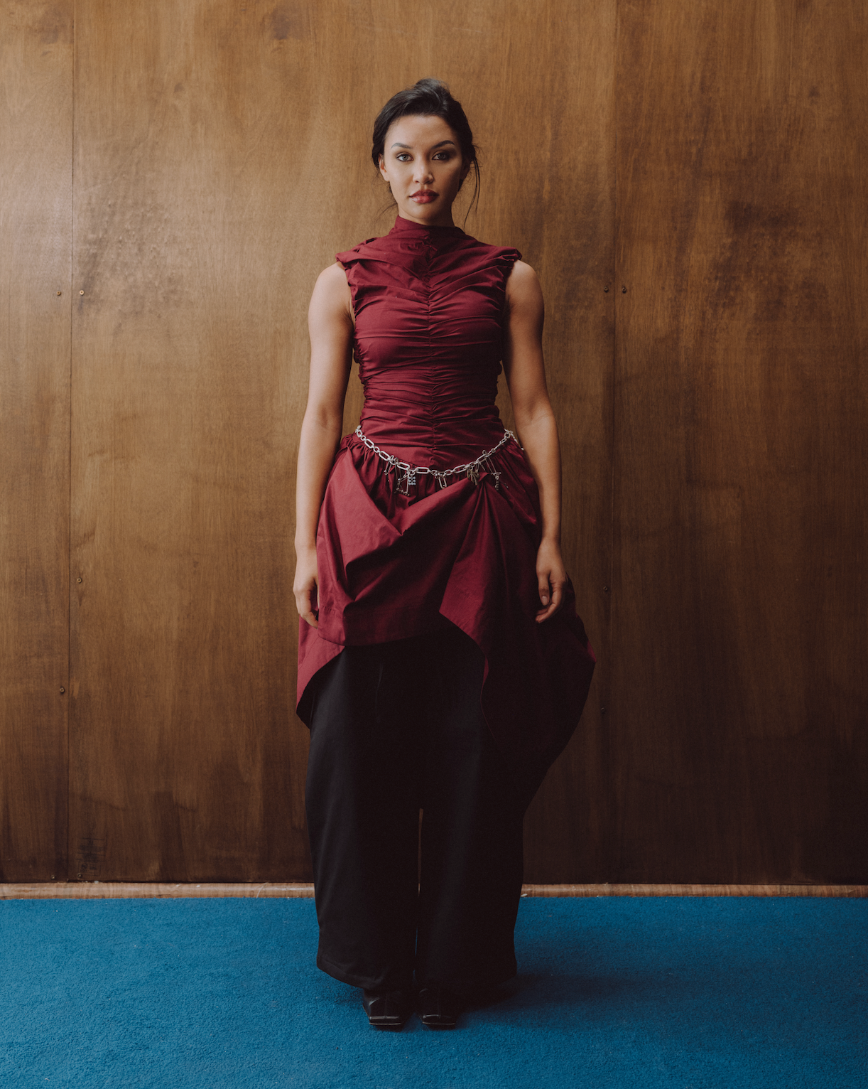 Rush Tush Midi Dress - Burgundy