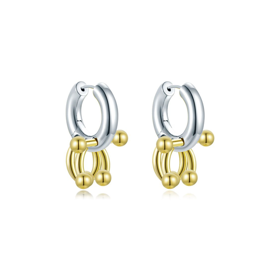 Mini Pierced Hoop - Silver & Gold