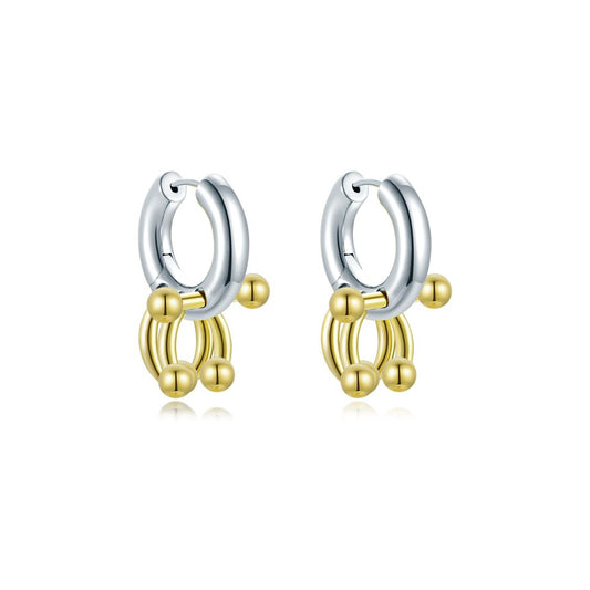 Mini Pierced Hoop - Silver & Gold