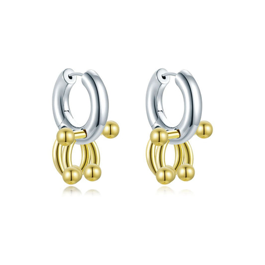 Large Pierced Hoop - Silver & Gold