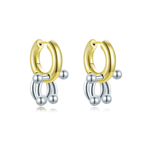 Large Pierced Hoop - Gold & Silver