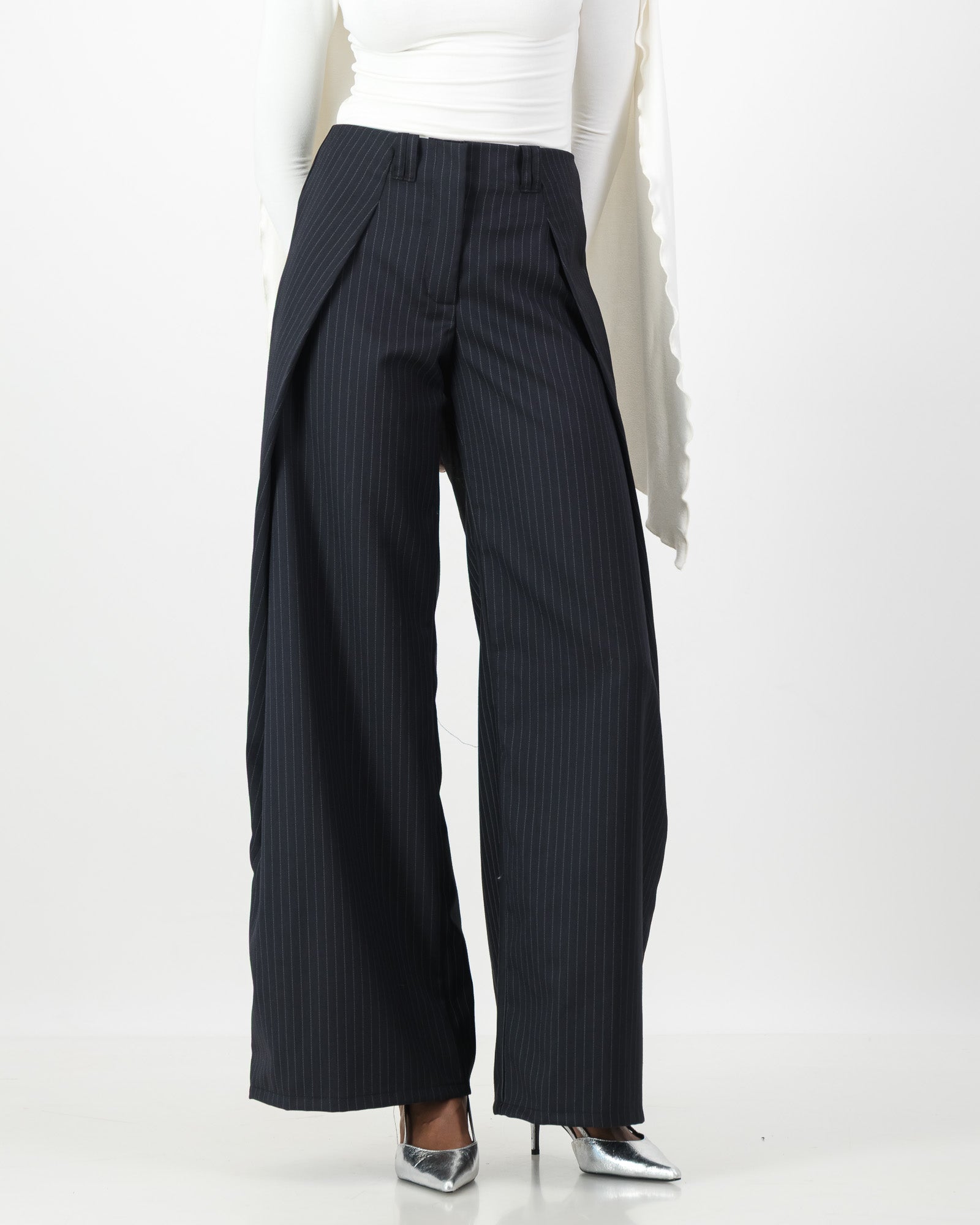 Arc Trousers - Navy Pin Stripe