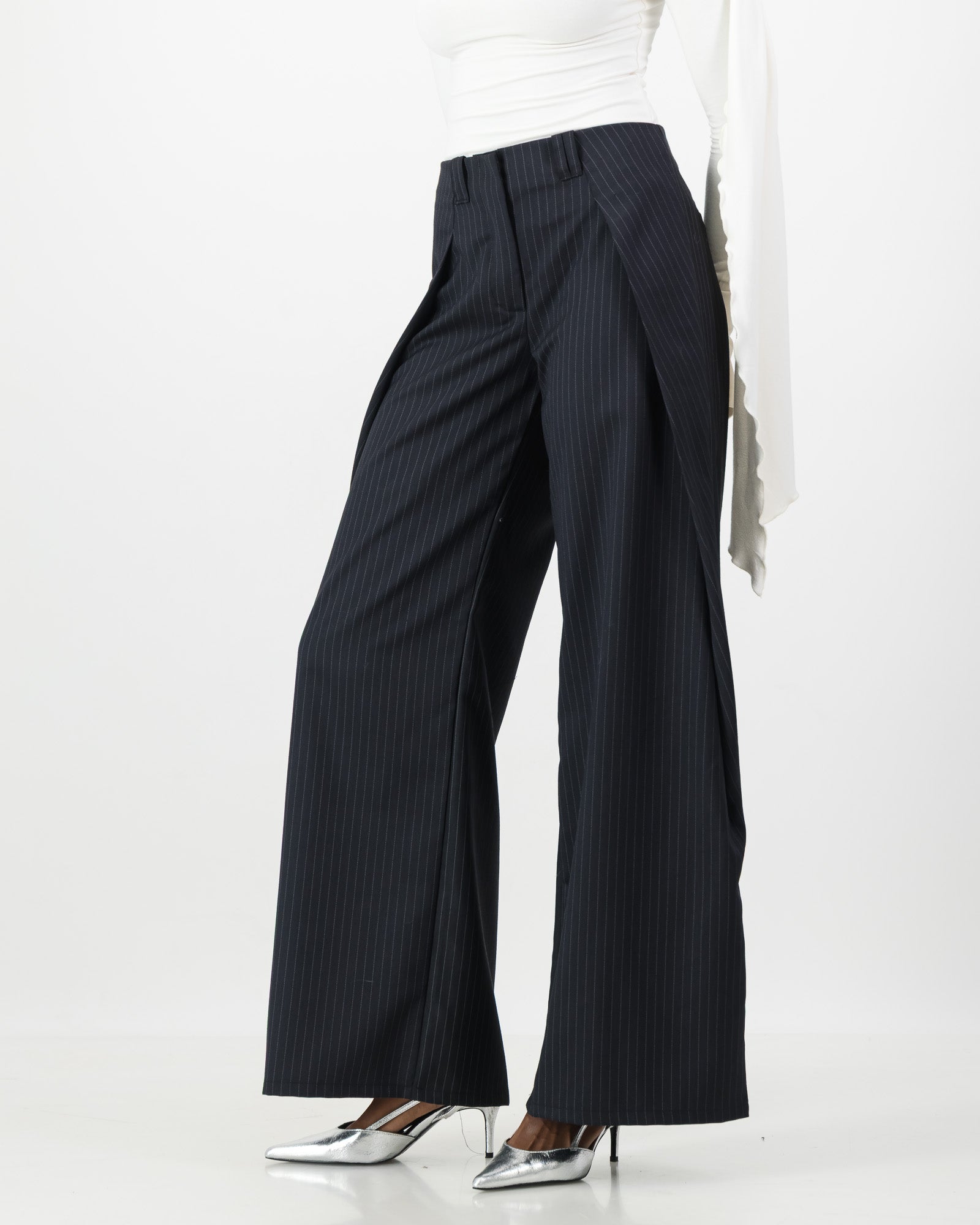 Arc Trousers - Navy Pin Stripe