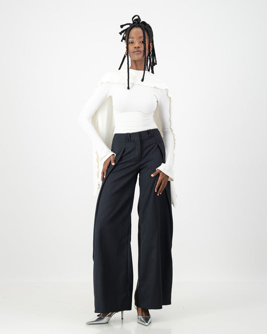 Arc Trousers - Navy Pin Stripe