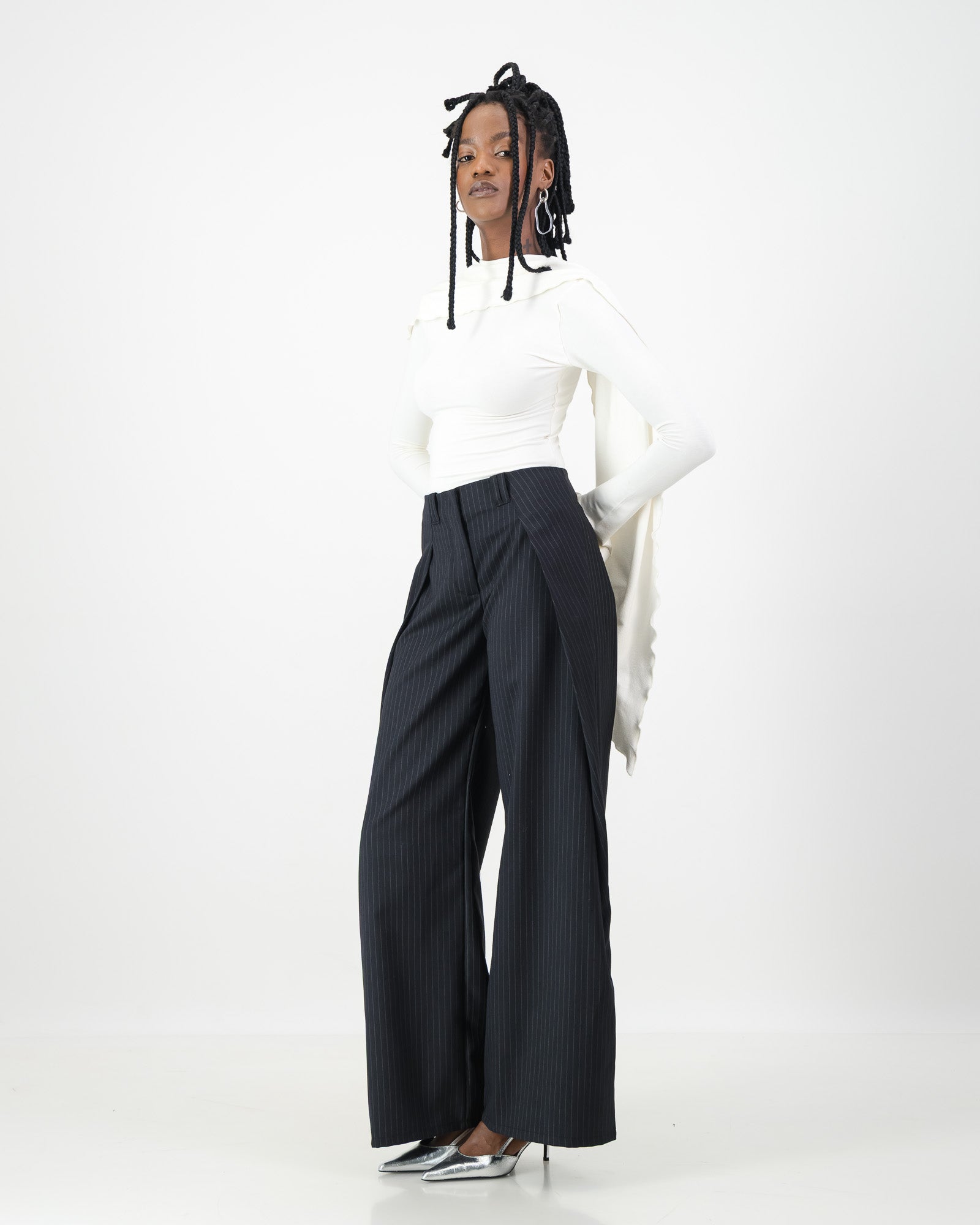 Arc Trousers - Navy Pin Stripe
