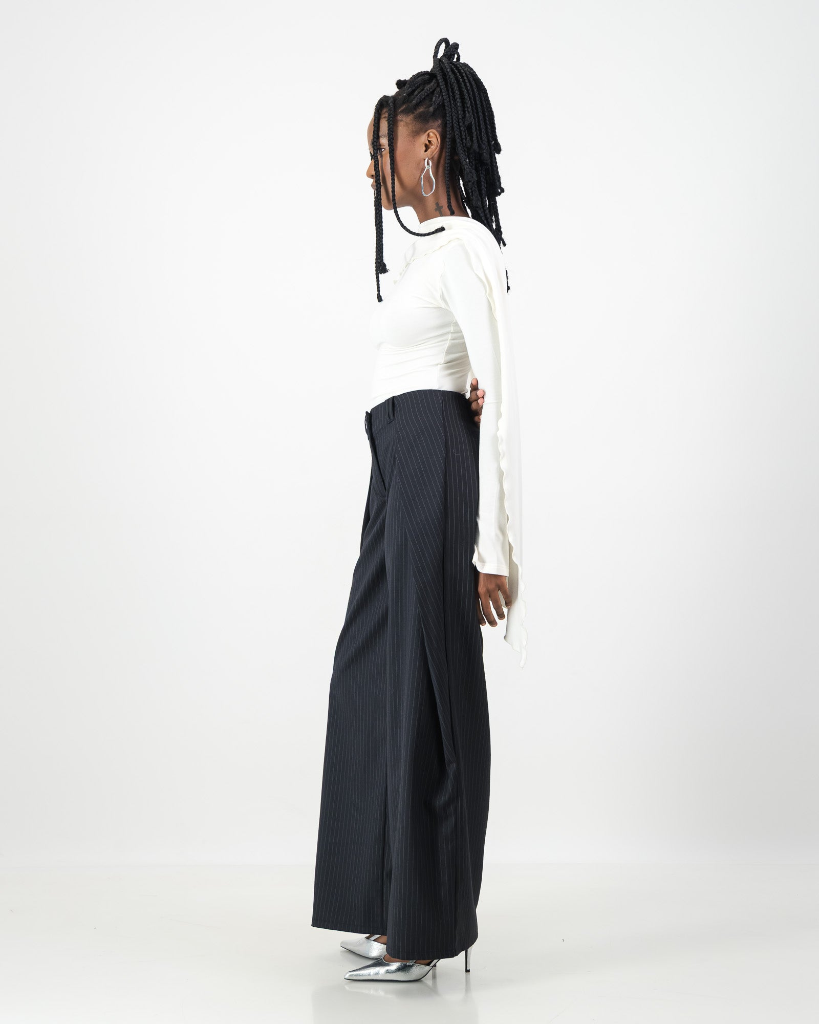 Arc Trousers - Navy Pin Stripe