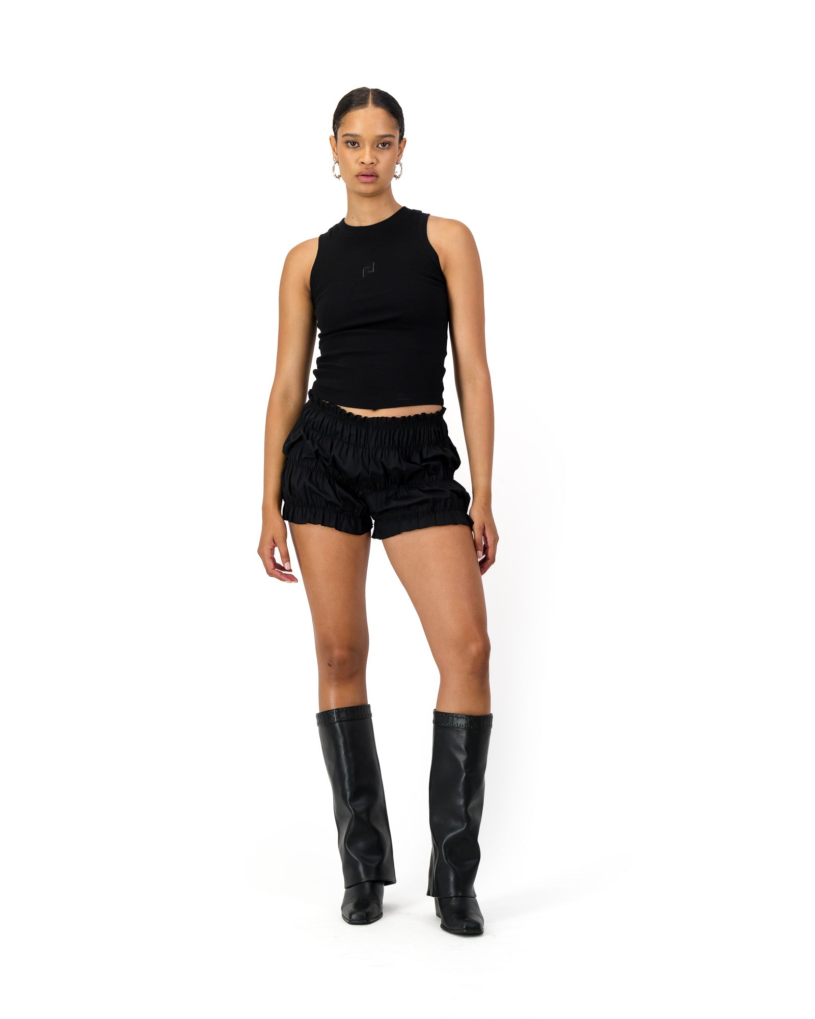 Logo Tank - Black with black embroidery