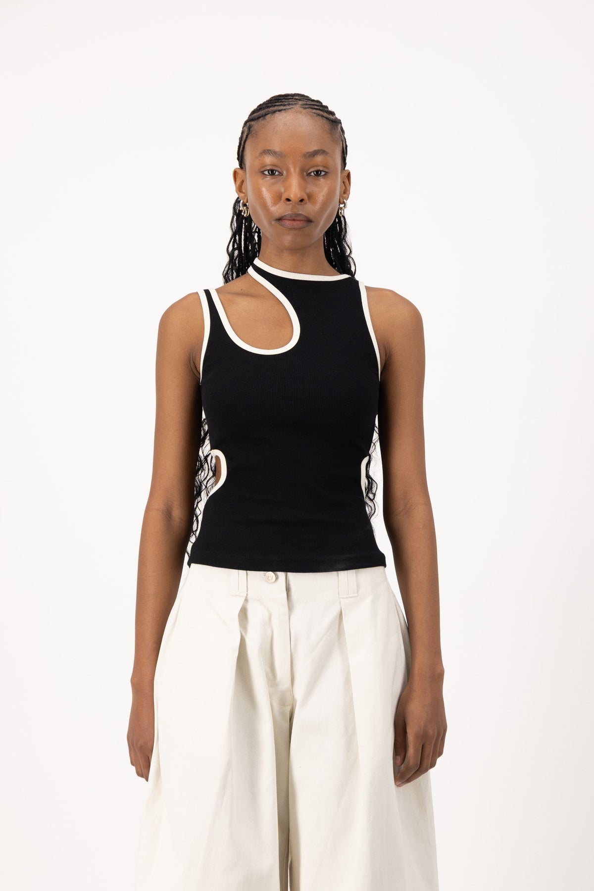 Frankie Tank - Black & Cream