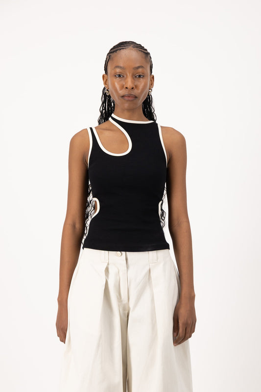Frankie Tank - Black & Cream
