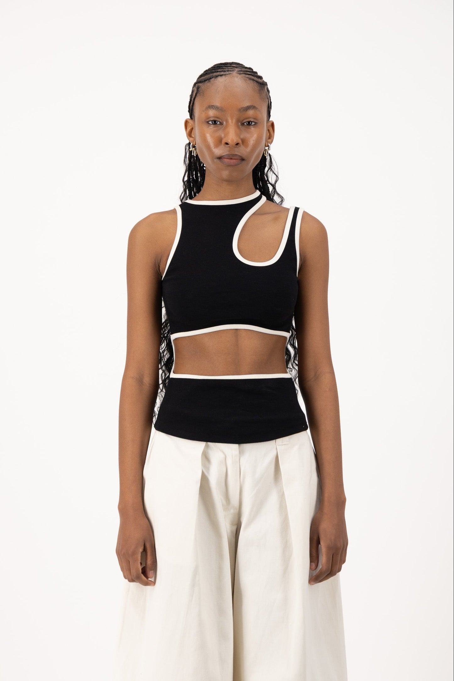 Frankie Tank - Black & Cream