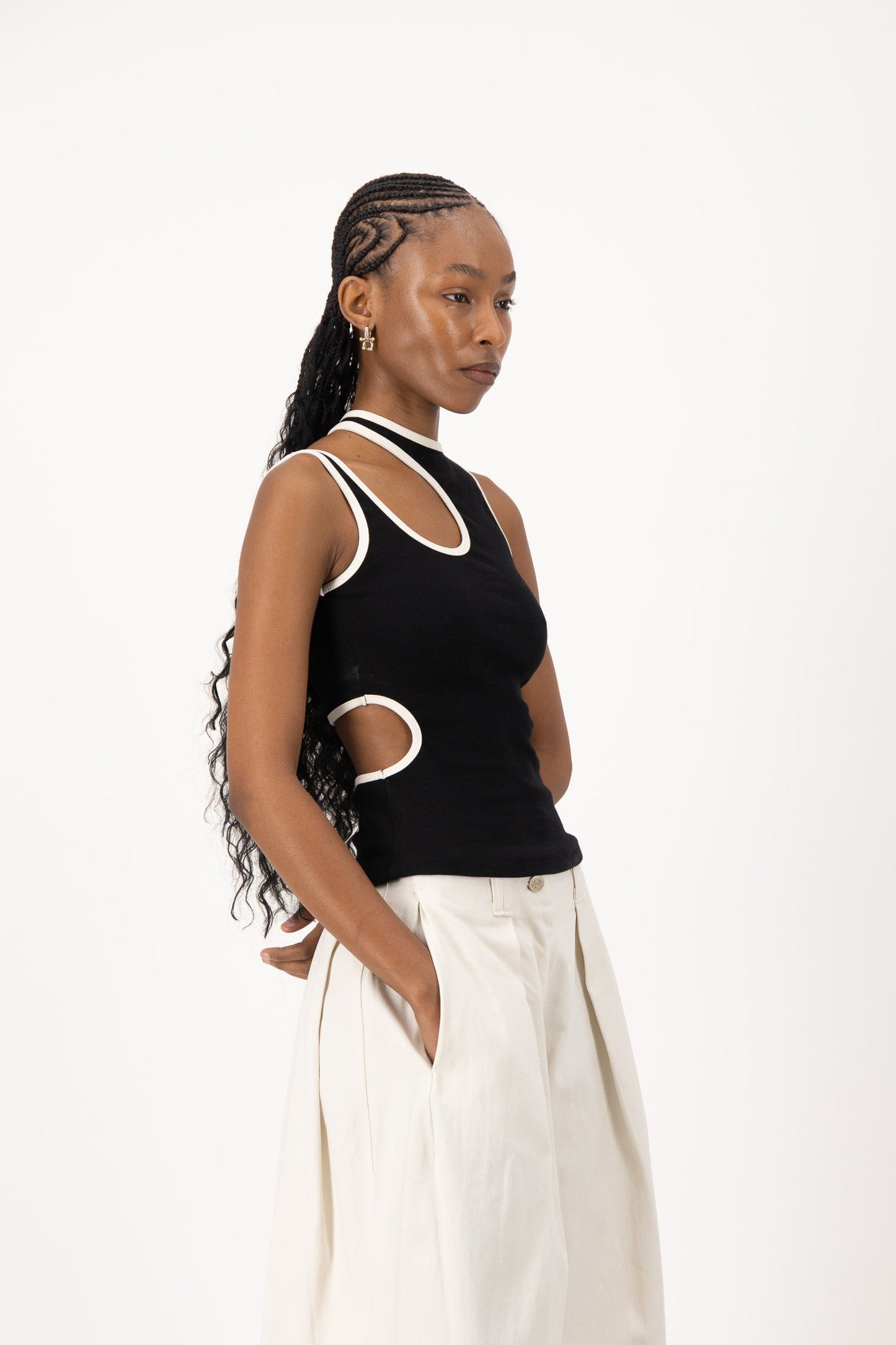 Frankie Tank - Black & Cream