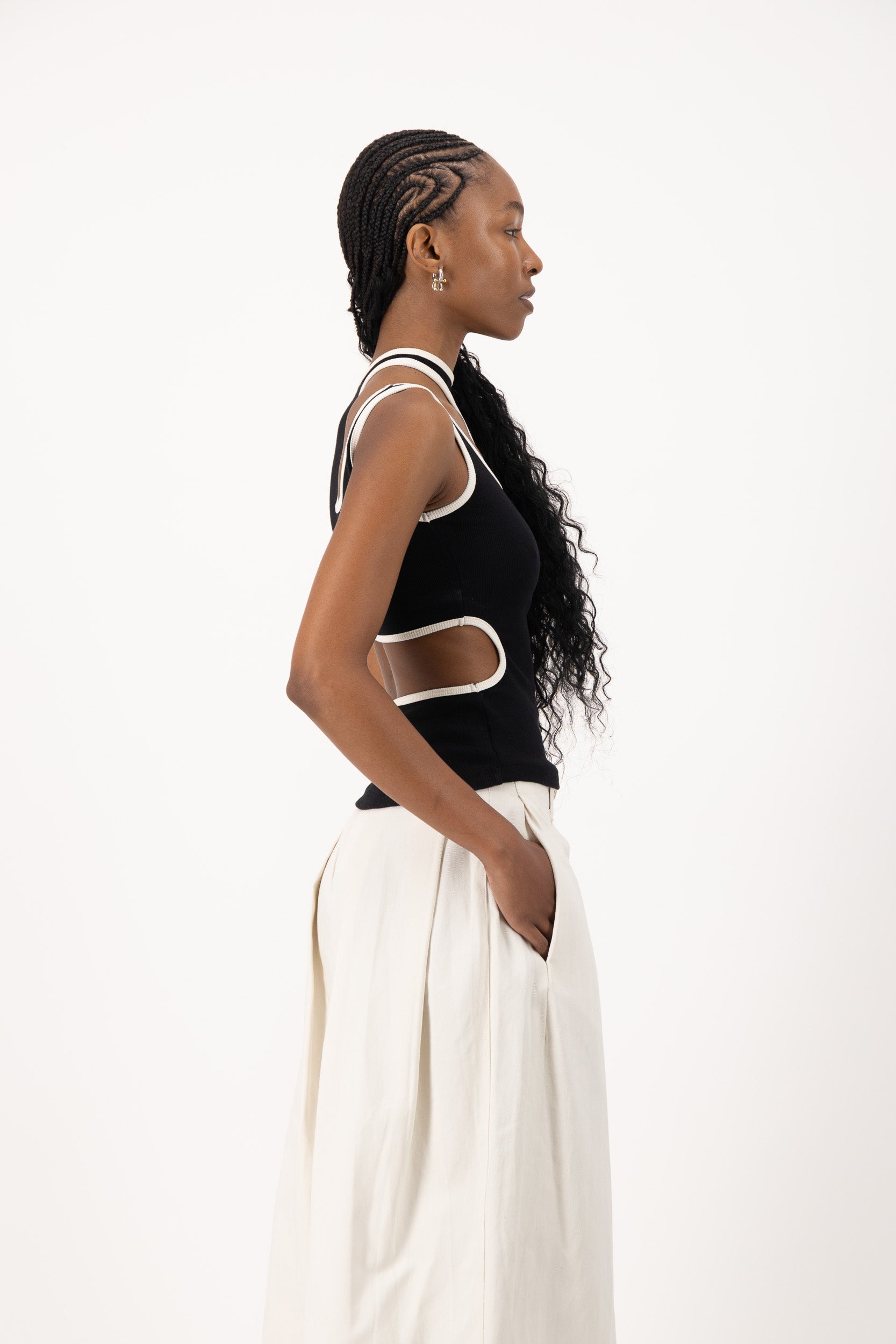 Frankie Tank - Black & Cream