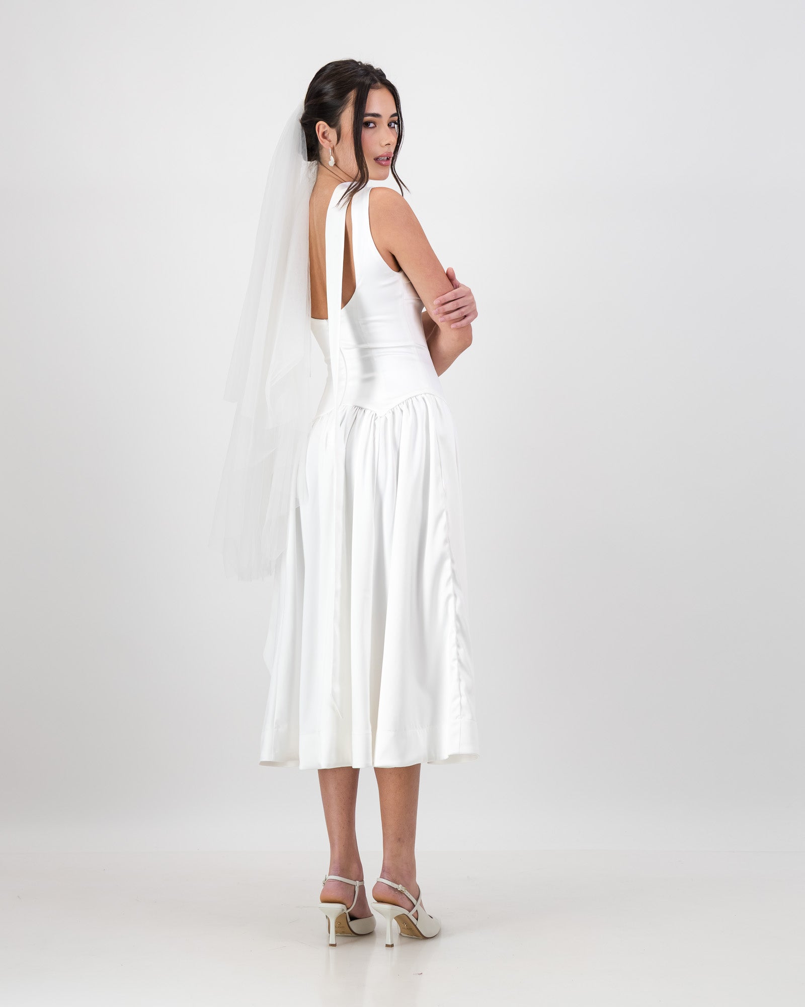 Gaia Bridal Midi Dress - Ivory