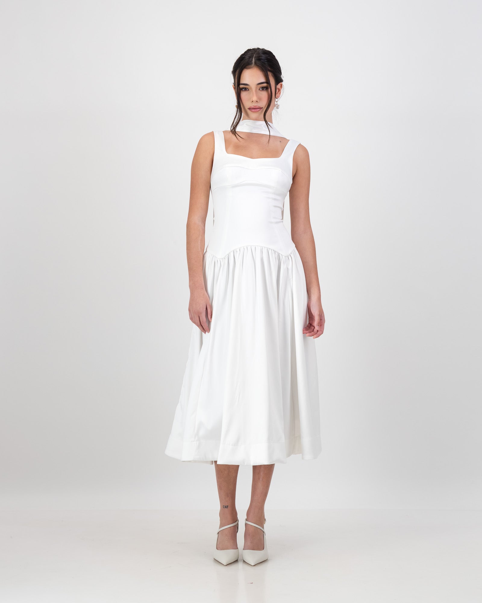 Gaia Bridal Midi Dress - Ivory