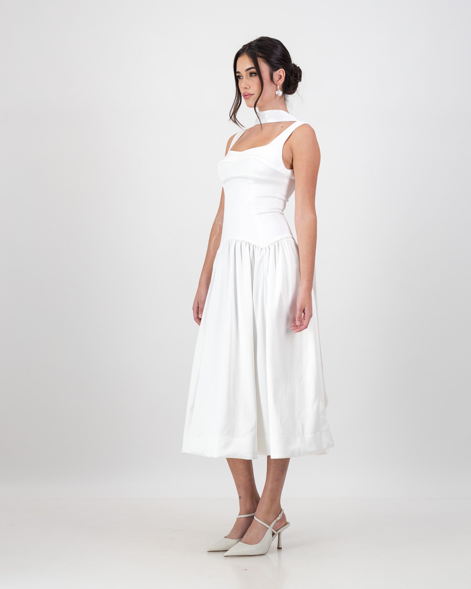 Gaia Bridal Midi Dress - Ivory