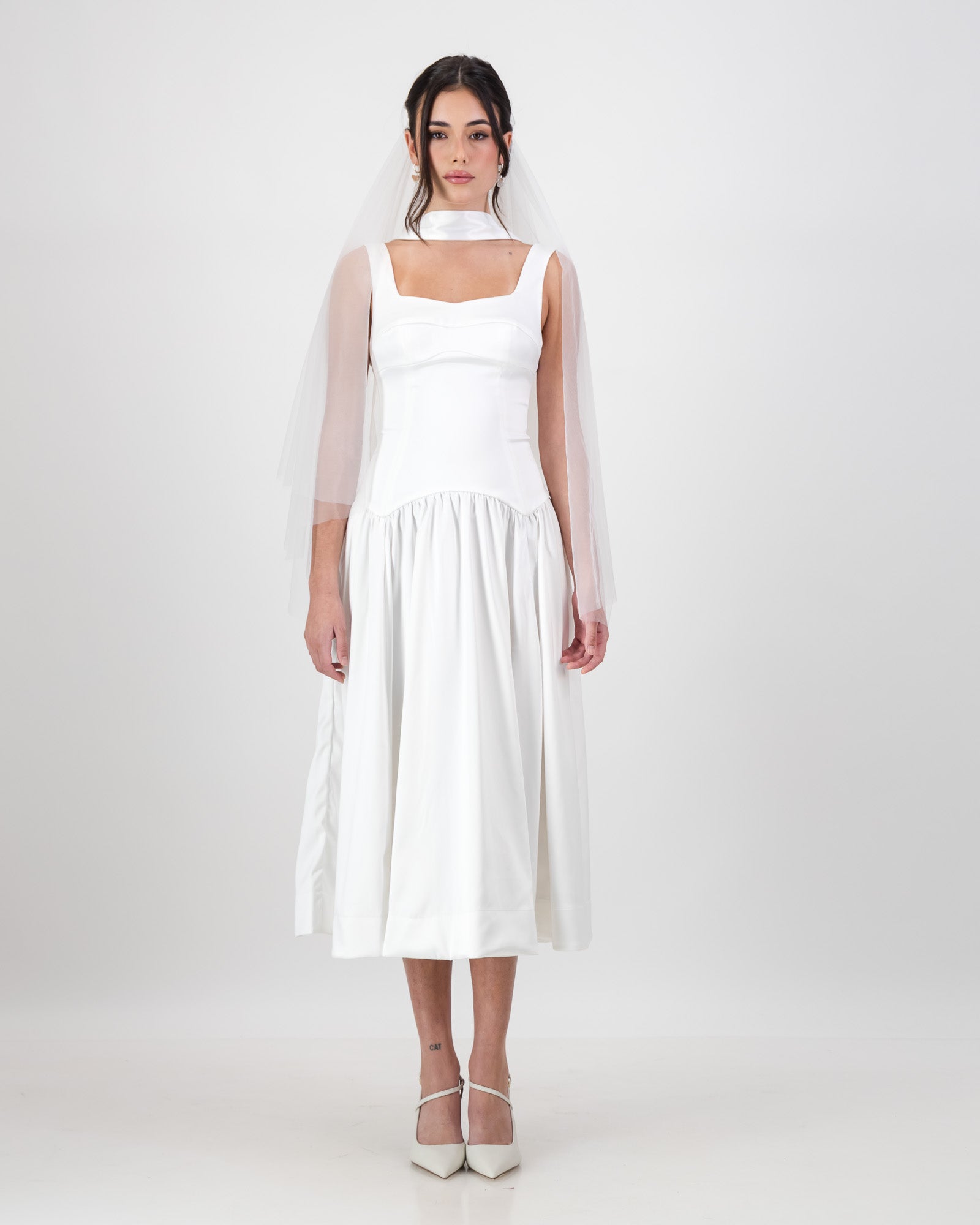 Gaia Bridal Midi Dress - Ivory