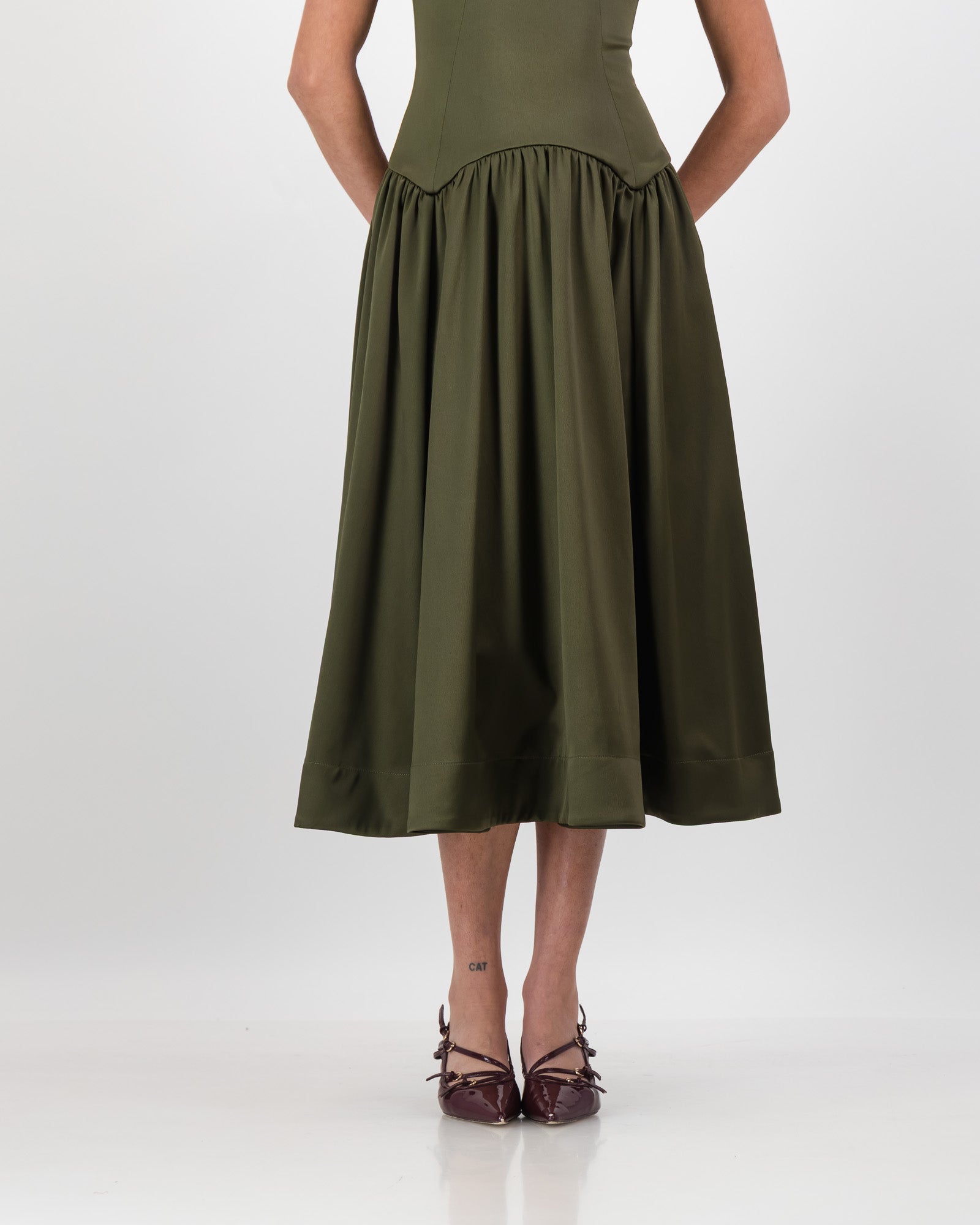 Gaia Midi Dress - Olive