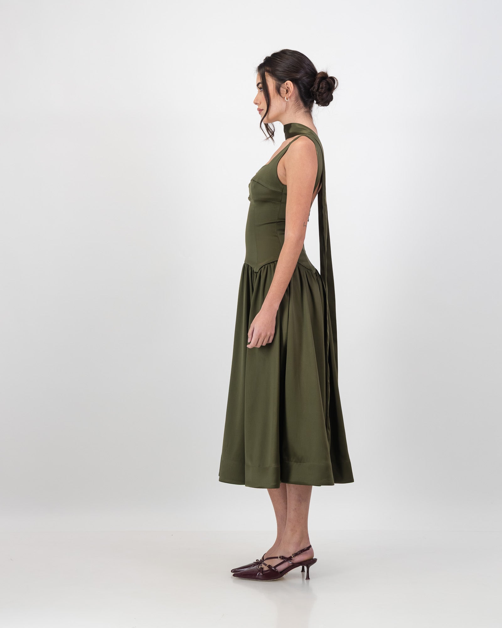 Gaia Midi Dress - Olive