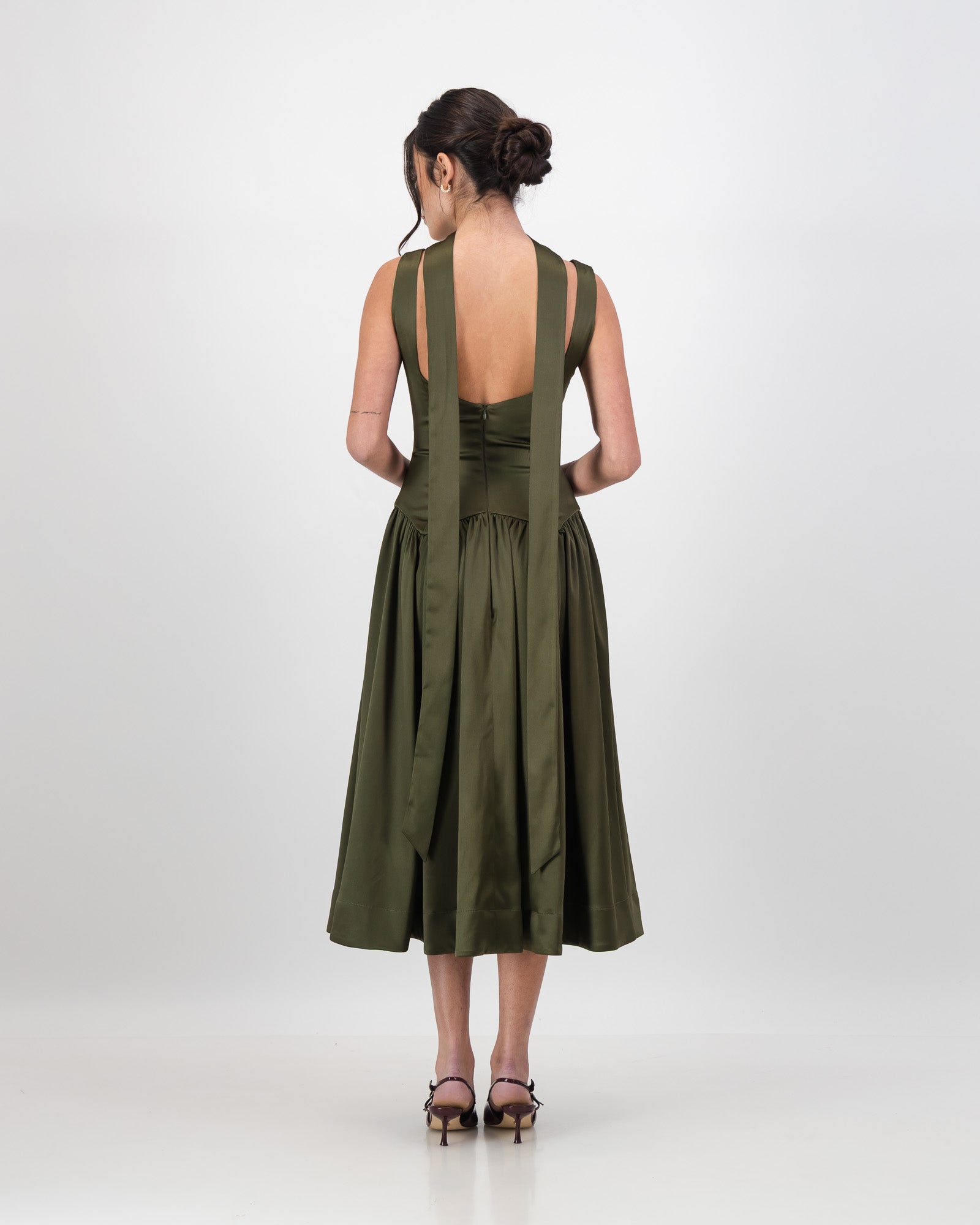 Gaia Midi Dress - Olive