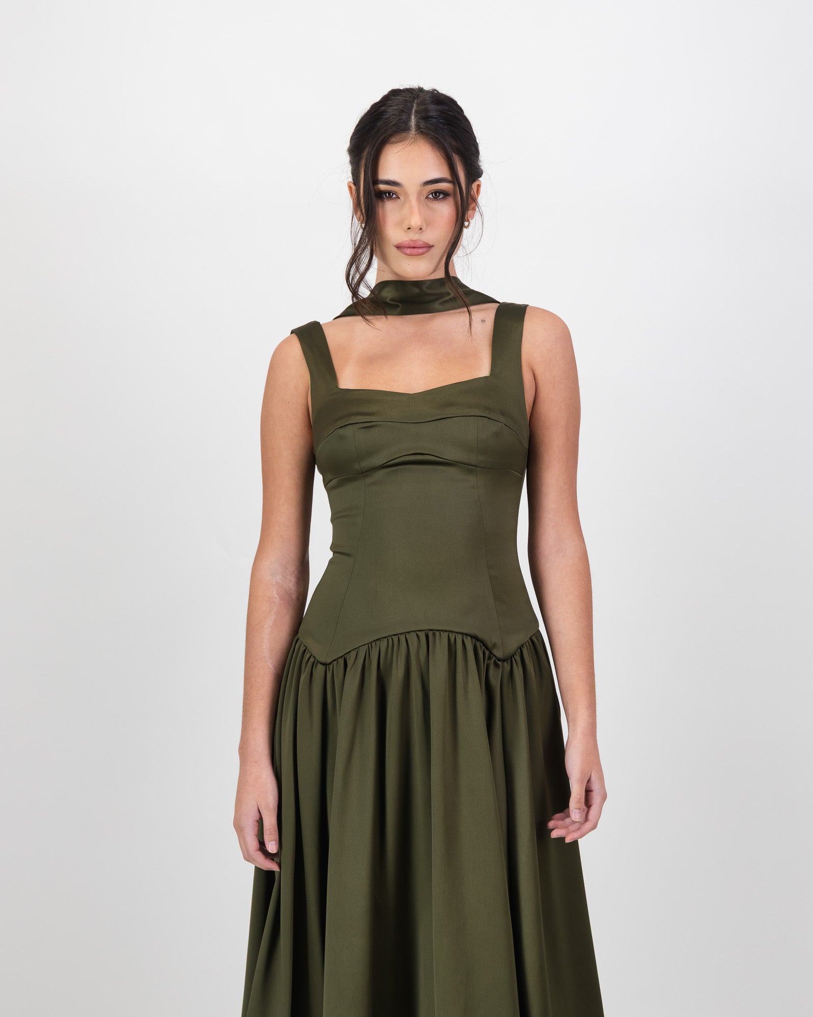 Gaia Midi Dress - Olive